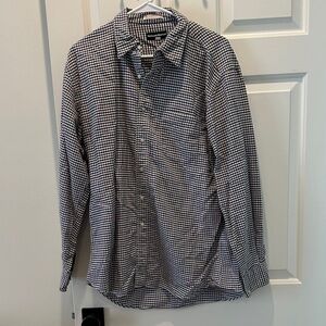 Neiman Marcus Men's Blue and White Check Shirt